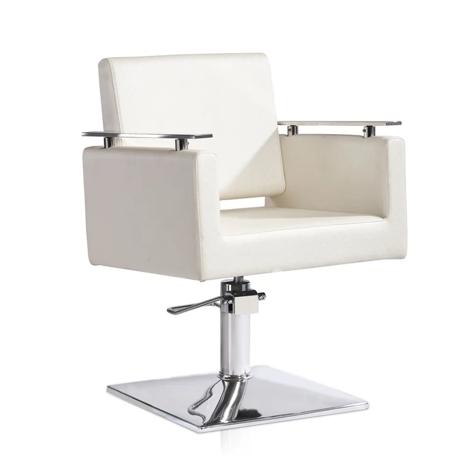 Pristine White Styling Chair 1 Sillón de Peluquería Blanca Prístina