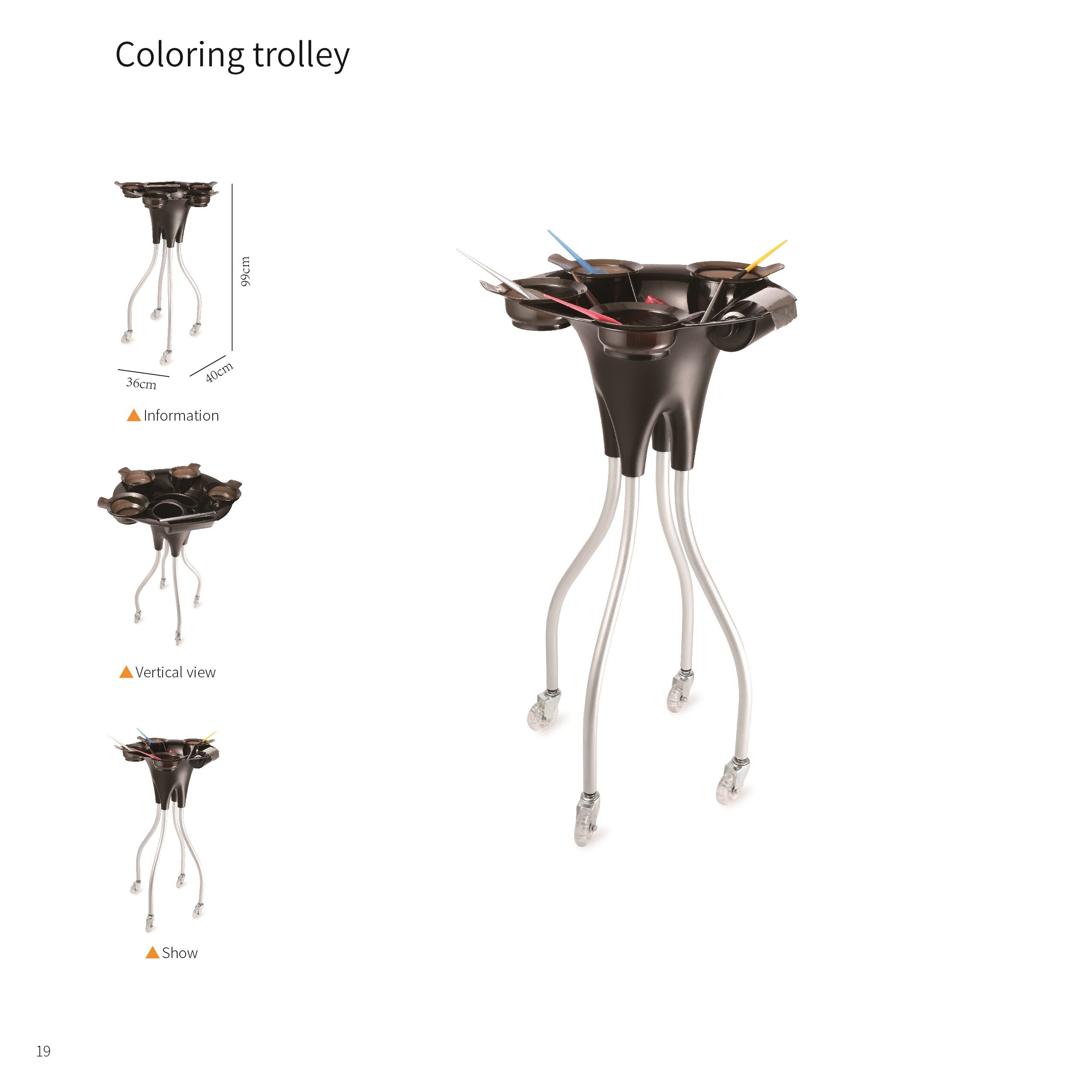 Bloom Petals Hair Coloring Salon Trolley Cart 1 Bloom Petals Hair Coloring Salon Trolley Cart