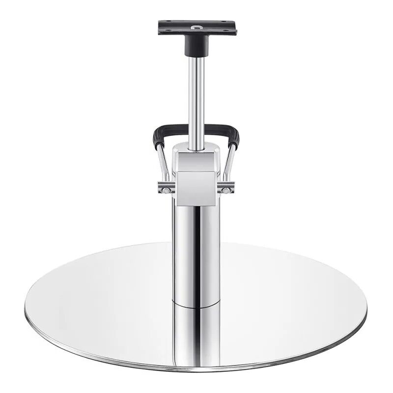Brushed Stainless Steel Circle Base With Hydraulic Pump 2 Base Circular de Acero Inoxidable Cepillado con Bomba Hidráulica