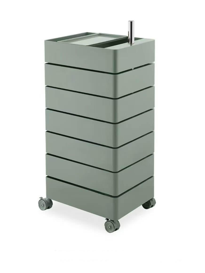 360° Rotating ABS Salon Trolley Cart with Swivel Drawers 4 Carrito de peluquería ABS giratorio de 360° con cajones giratorios
