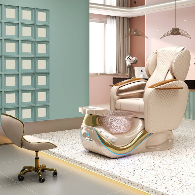 Luxury Shiatsu Massage Pedicure Chair with Rose Gold Glass Bowl & UV-Shielded Base 4 Luxury Shiatsu Massage Pedicure Chair with Rose Gold Glass Bowl & UV-Shielded Base - 图片 4