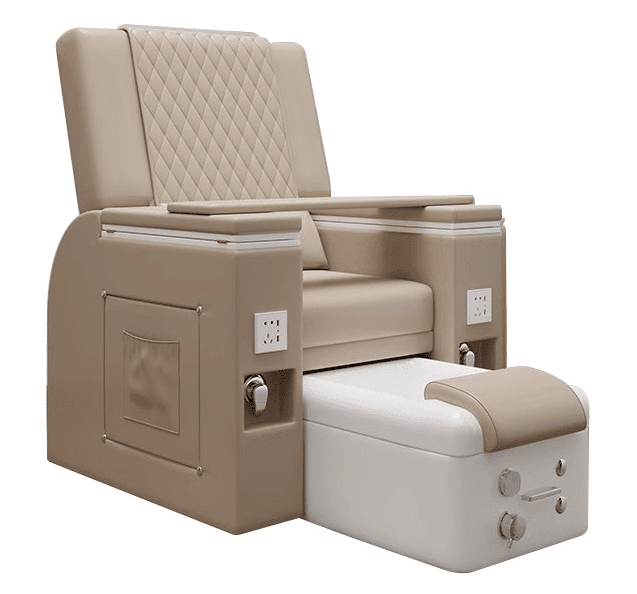 Classic Split-Type Retractable Pedicure Sofa Chair with Acrylic Foot Basin 1 34005